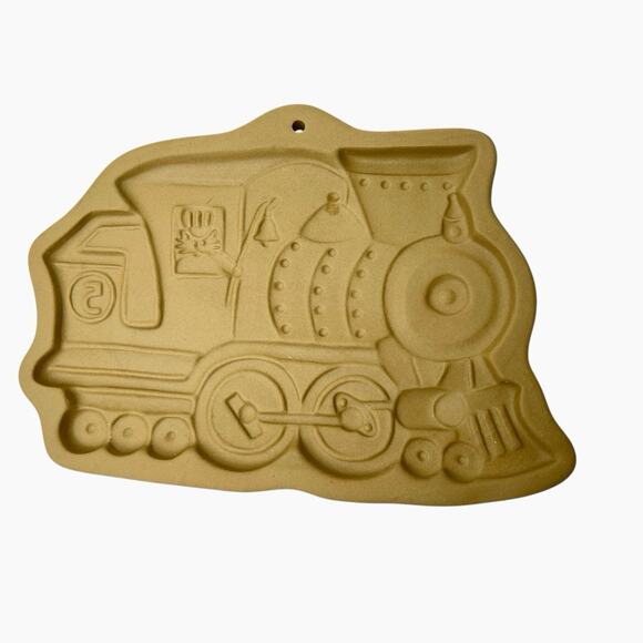 Brown Bag Cookie Art Mold Train Engine Ceramic 1987 Hill Design Baking Party Fun - Picture 3 of 10